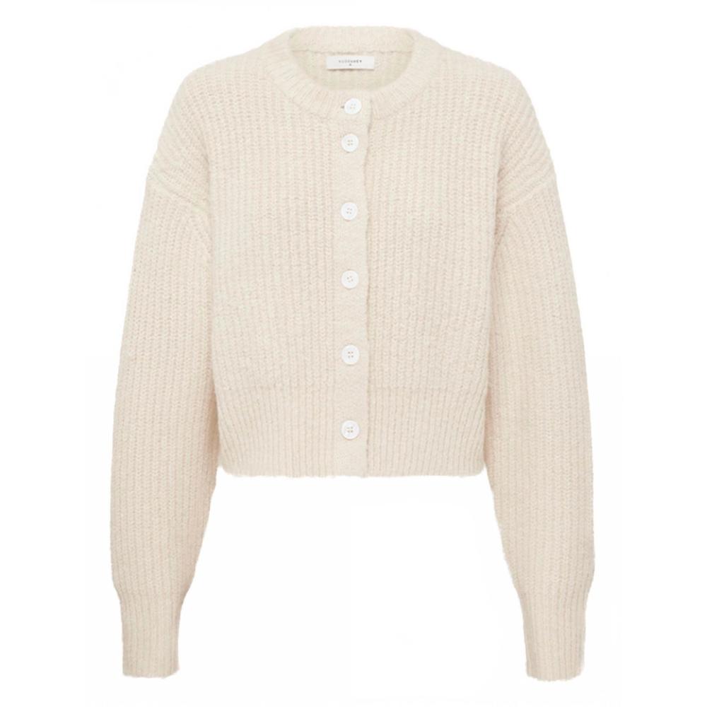 NEW NUDE LUCY women's nixon cropped cardigan in ivory
